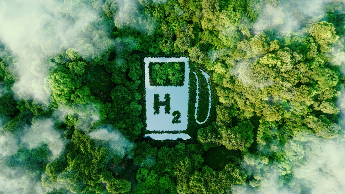 H2 ist die Abkürzung für Wasserstoff, Symbolbild zum grünen Wasserstoff