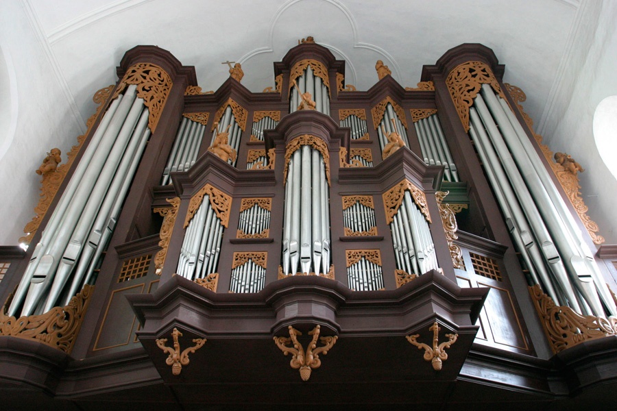 Prospekt der Schnitger-Orgel in der Kirche St. Cosmae, Stade