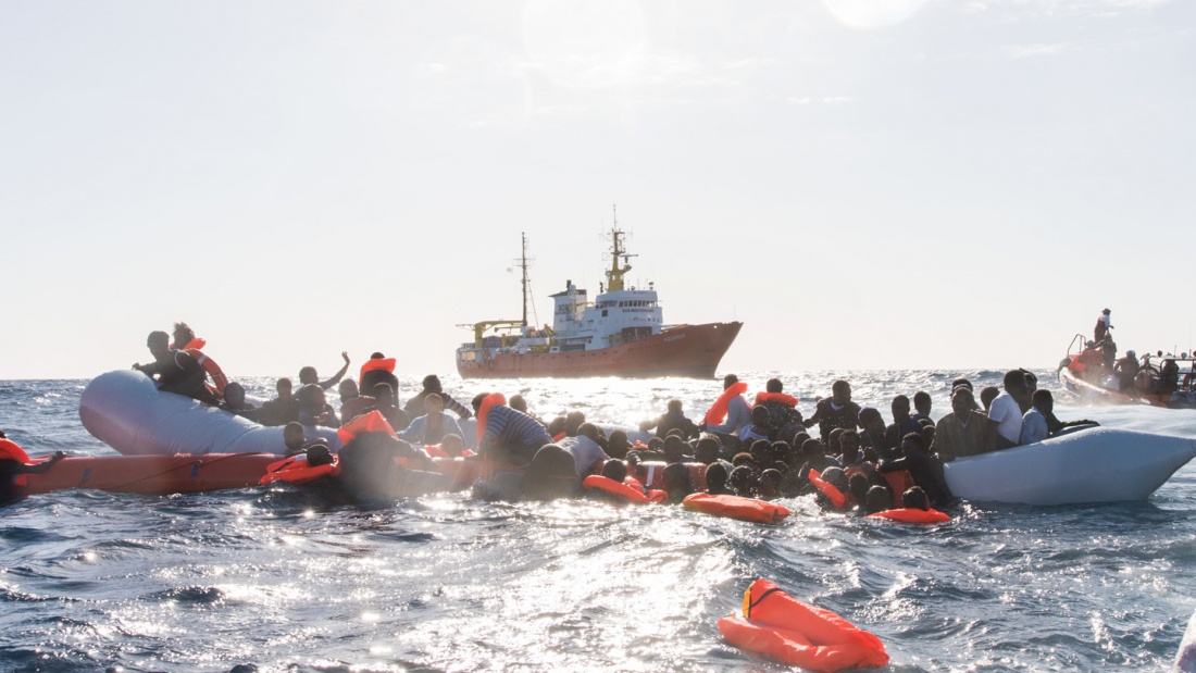 Rettungseinsatz der "Aquarius" vor der libyschen Küste.