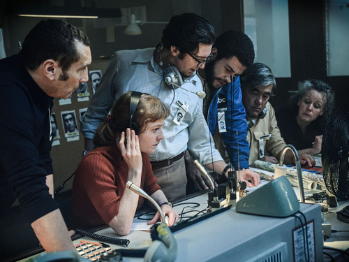 Szenefoto aus September 5: Control room.
Jacques Lesgardes (Zinedine Soualem) Geoff Mason (John Magaro) Marianne Gebhard (Leonie Benesch) Carter (Marcus Rutherford)