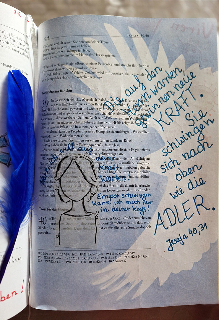 Bible Art Journaling mit Vogel