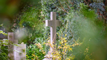 Grabsteine auf dem Stadtfriedhof Engesohde in Hannover.