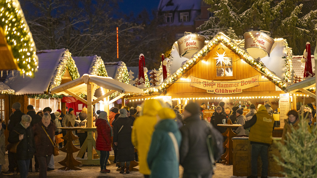 Erfurter Weihnachtsmarktes bei Schnee