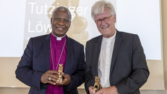 Landesbischof Heinrich Bedford-Strohm und der anglikanische Erzbischof von Kapstadt Thabo Makgoba