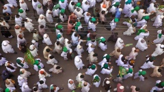 Prozession zu Mohammeds Geburtstag in Karatschi, Pakistan