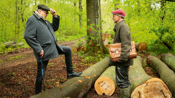 Auch im Dauerwald wird Holz ­geerntet. Wilhelm Bode (links) und ­Waldbesitzer ­Holger Weinauge