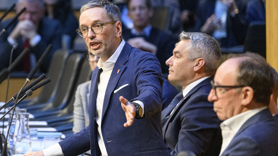 FPÖ-Chef Herbert Kickl im österreichischen Parlament in Wien