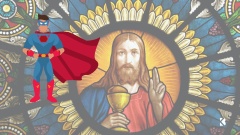 Jesus-Ikone und Superman