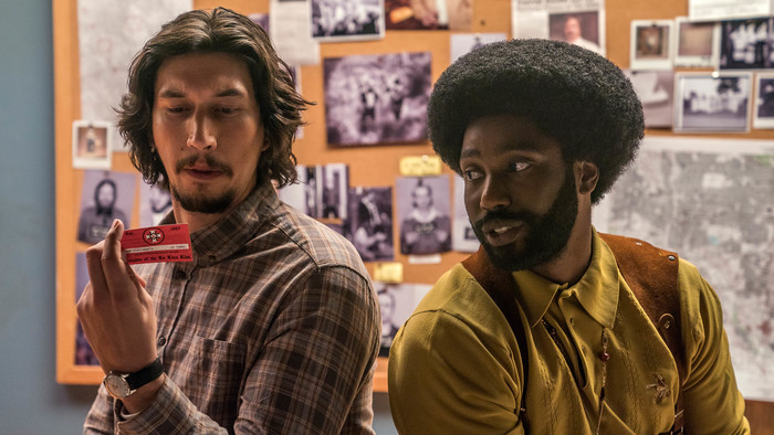 Adam Driver stars as Flip Zimmerman and John David Washington as Ron Stallworth in Spike Lees Blackklansman