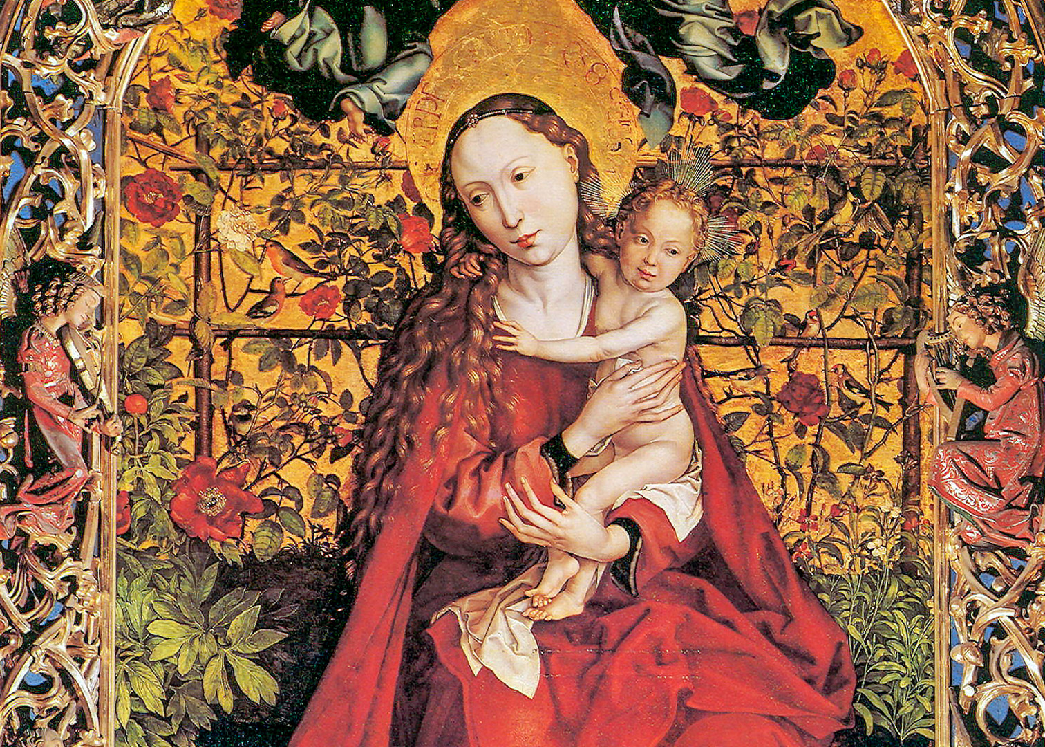 Gemälde "Madonna im Rosenhag" von
Martin Schongauer, 1473