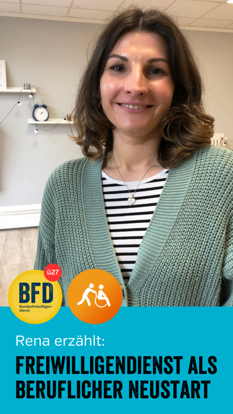 Mit einem BFD ü27 gelingt Rena ein beruflicher Neuanfang. Im Werkhus in Husum hat sie die Arbeit mit Menschen mit Behinderung kennengelernt und hat diese Arbeit zu ihrem Beruf gemacht.