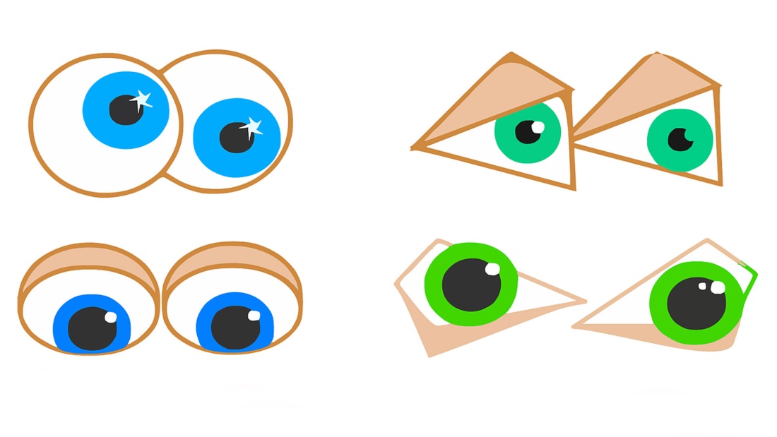 Verschiedene vektographisch gestaltete Augenpaare