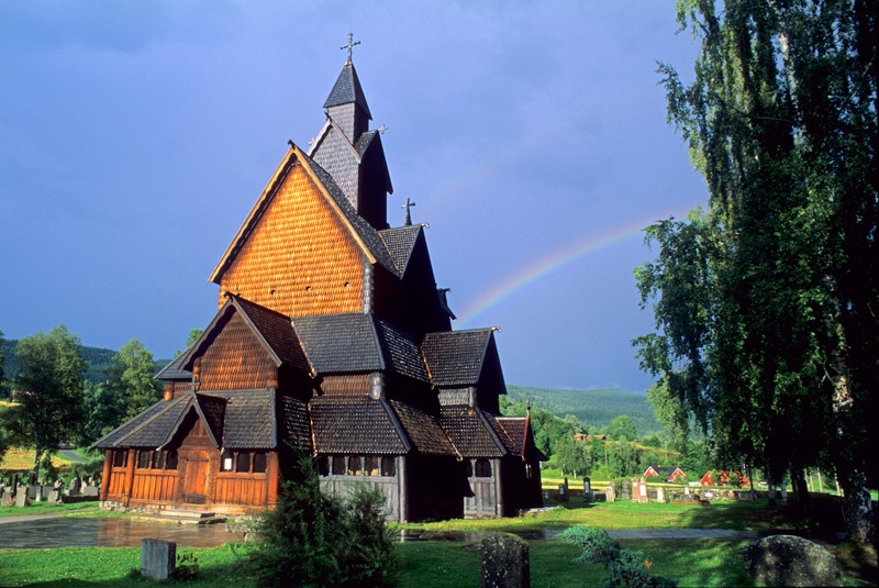 Stabkirche in Telemark, Norwegen