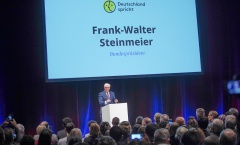 Bundespräsident Frank-Walter Steinmeier bei der bundesweiten Aktion Deutschland spricht