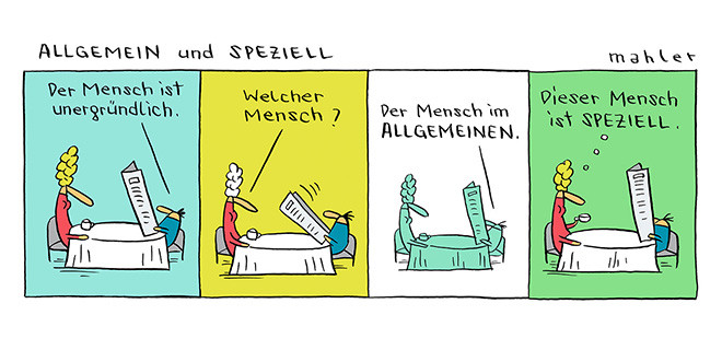 Cartoon von Nicolas Mahler Allgemein und Speziell