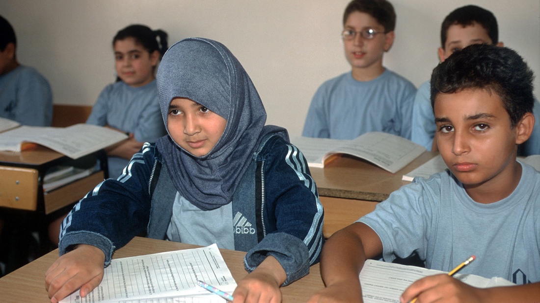 Schülerinnen und Schüler einer evangelischen Schule in Beirut (Libanon).