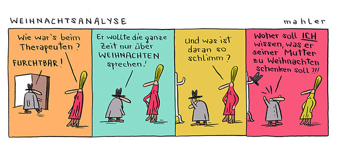 Cartoon von Nicolas Mahler Weihnachtsanalyse