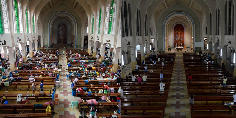 In der Kathedrale von Tacloban fanden die Menschen in den Tagen nach Taifun Haiyan  Zuflucht. 