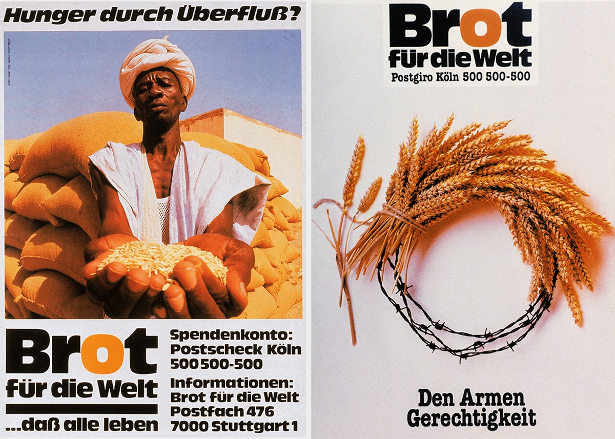 60 jahre Brot für die Welt Aktionsplakate (rechts 1989)