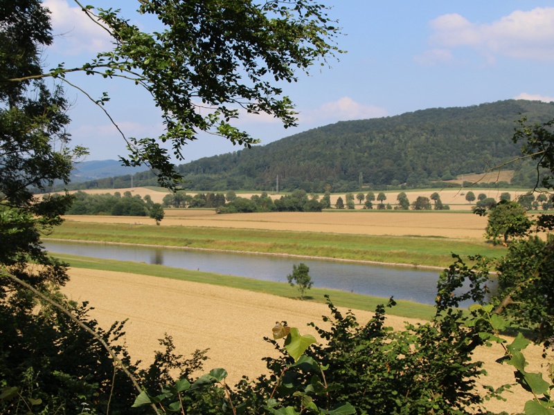 Blick auf den Weser-Radweg bei Heinsen