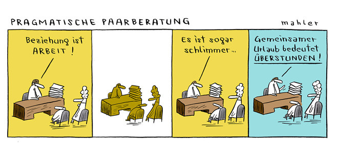 Cartoon von Nicolas Mahler Pragmatische Farbberatung