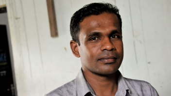 Pastor Dinesh in seiner Gemeinde in Kandy.