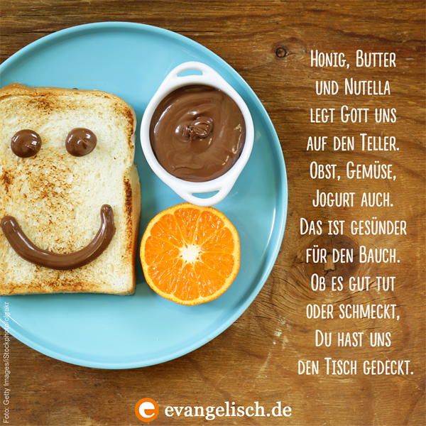 Smiley aus Nutella auf einem Toast.