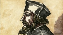 Der tschechische Kirchenreformer Jan Hus, Gemälde aus dem 16. Jahrhundert.