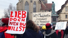 Gegner und Befürworter des baden-württembergischen Bildungsplans demonstrieren in Stuttgart (Archivfoto).