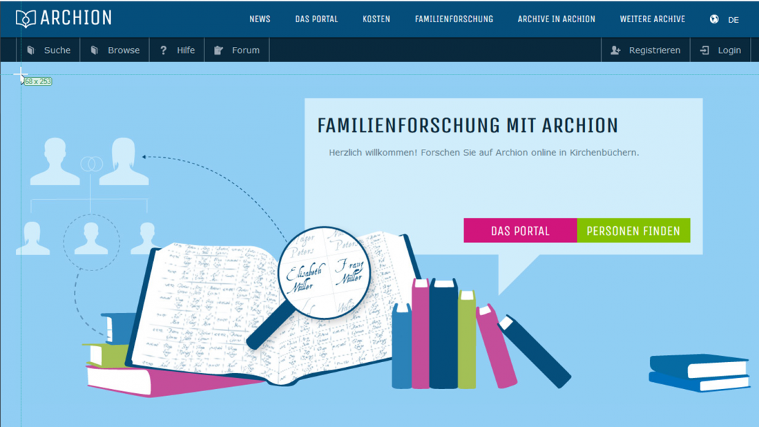 Das Kirchbuchportal der evangelischen Kirche ist nun online unter www.archion.de.