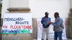 Mahnwache für und mit Flüchtlingen in Berlin.