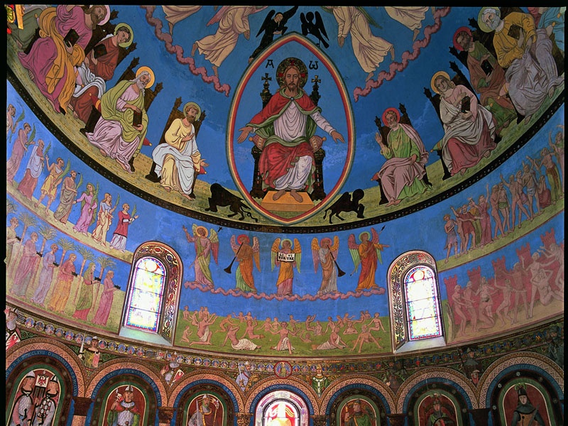 Himmelblau-bunt: Die Stiftskirche St. Cyriakus in Quedlinburg (Sachsen-Anhalt) 