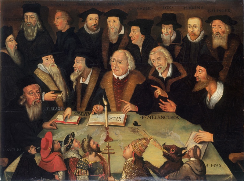 Ausstellung "Der Luthereffekt. 500 Jahre Protestantismus in der Welt", Martin Luther im Kreise von Reformatoren, 1625/1650 